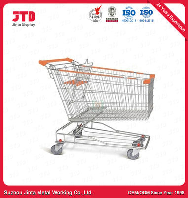 CE 50KG Small Metal Shopping Cart White 60 Liter Trolley