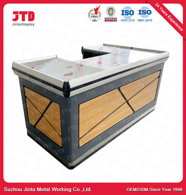 Brown Supermarket Checkout Counter 5FT 4FT Departmental Store Cash Counter