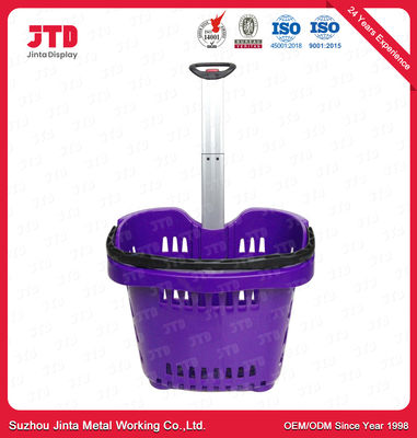 55L Plastic Shopping Basket With Handles OEM Unfolding