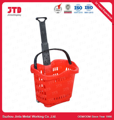55L Plastic Shopping Basket With Handles OEM Unfolding