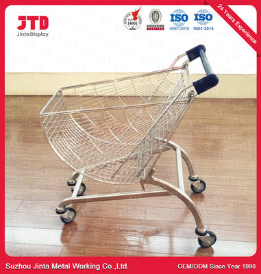 Fan Shaped Metal Shopping Trolley 150 Liter Four Wheel