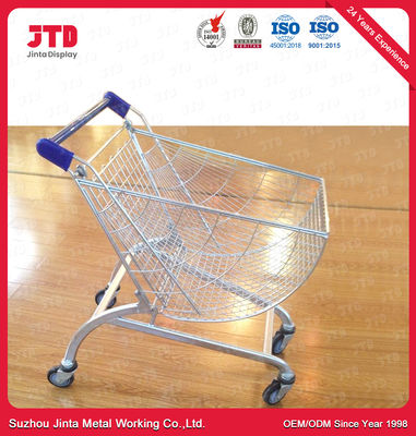 Fan Shaped Metal Shopping Trolley 150 Liter Four Wheel