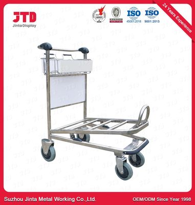 Double Layers Airport Baggage Trolley Hotels Four Wheel Trolley Cart