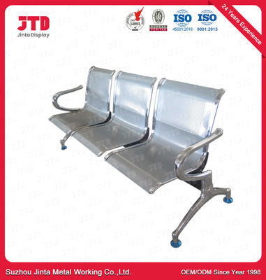 CE Stainless Steel Airport Chair 4 Wheels SS Chair 3 Seater