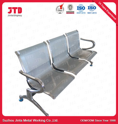CE Stainless Steel Airport Chair 4 Wheels SS Chair 3 Seater