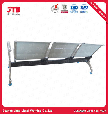 CE Stainless Steel Airport Chair 4 Wheels SS Chair 3 Seater