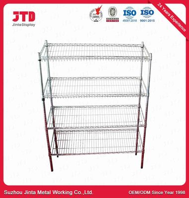 180cm 7 Layers Wire Display Shelving 90kgs Chrome Shelving With Wheels