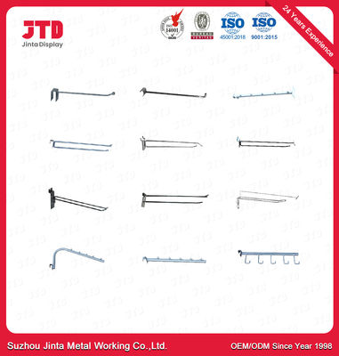 Chrome Finished Supermarket Shelving Accessories 450mm 8.0mm Double Wire Hooks