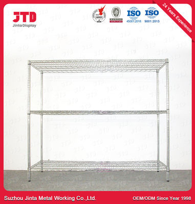 1.6m 150kgs Household Storage Racks OEM 3 Tier Chrome Shelving Unit