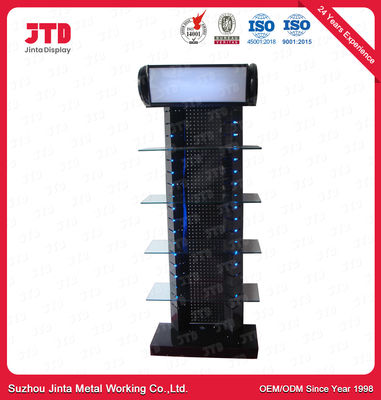 Customized Steel Q195 Shop Display Shelving With Lighting Special Shape