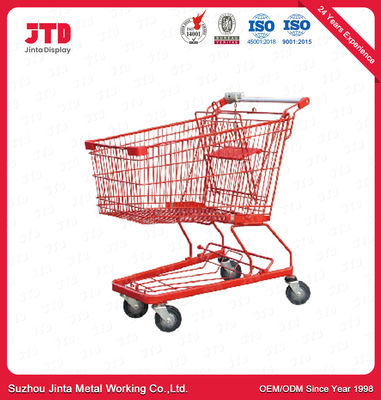 Customized Supermarket Metal Shopping Trolley With PP Joint