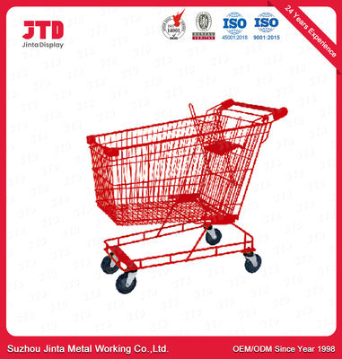 Customized Supermarket Metal Shopping Trolley With PP Joint