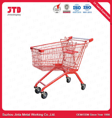 Customized Supermarket Metal Shopping Trolley With PP Joint