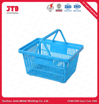 Blue Plastic Trolley Basket 26L For Shopping HDPP Material