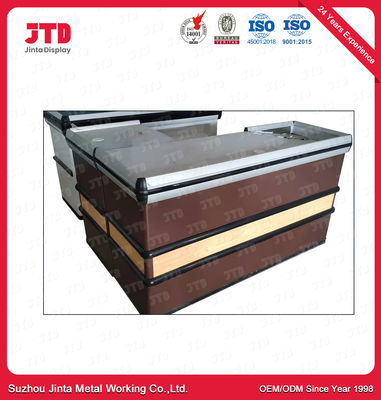 Metal Supermarket Checkout Counter Without Conveyor Belt