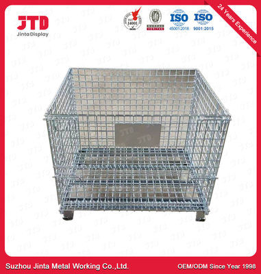 Heavy Duty Wire Cage Galvanized Wire Pallet Container Without Wheels