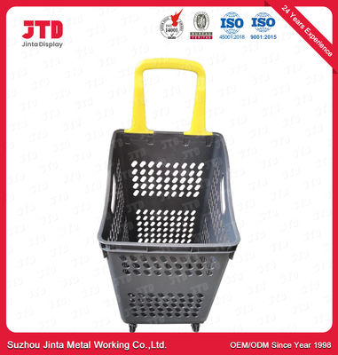 60L Plastic Shopping Trolley Baskets Red Blue Green