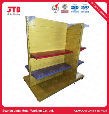 Powder Coated Gondola Retail Display Shelving Colorful With Wheels