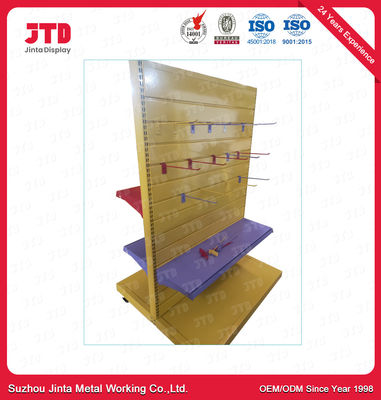 Powder Coated Gondola Retail Display Shelving Colorful With Wheels