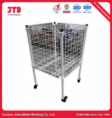 Mini Square Shape Wire Display Shelving With Wheels Height 900mm