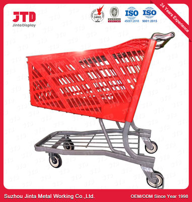 125L Plastic Trolley Basket Chrome Plated For Shopping Mall