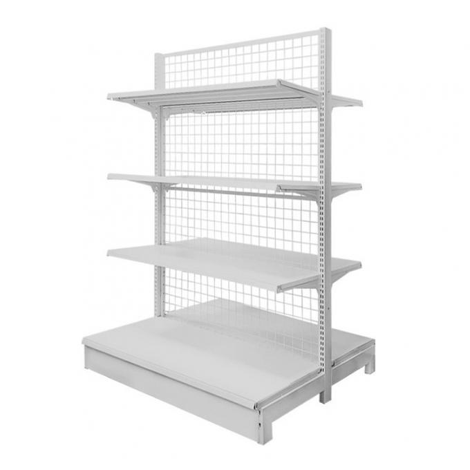 Grid Panel Wire Metal Retail Store Display Shelves For Supermarket
