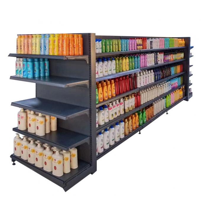 Custom Metal Retail Shelf Display Supermarket Gondola Shelving Rack For Retail Store